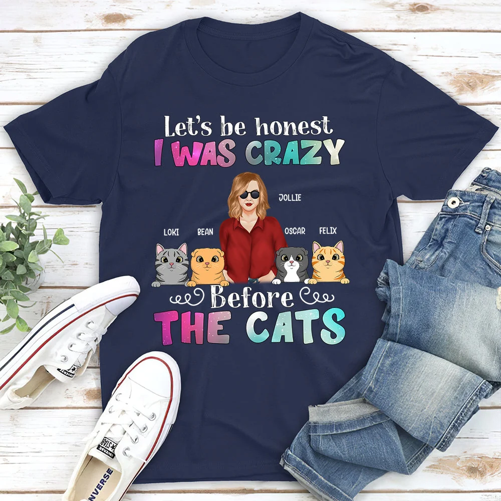 Crazy Before Cats - Personalized Custom Unisex T-shirt - Image 5