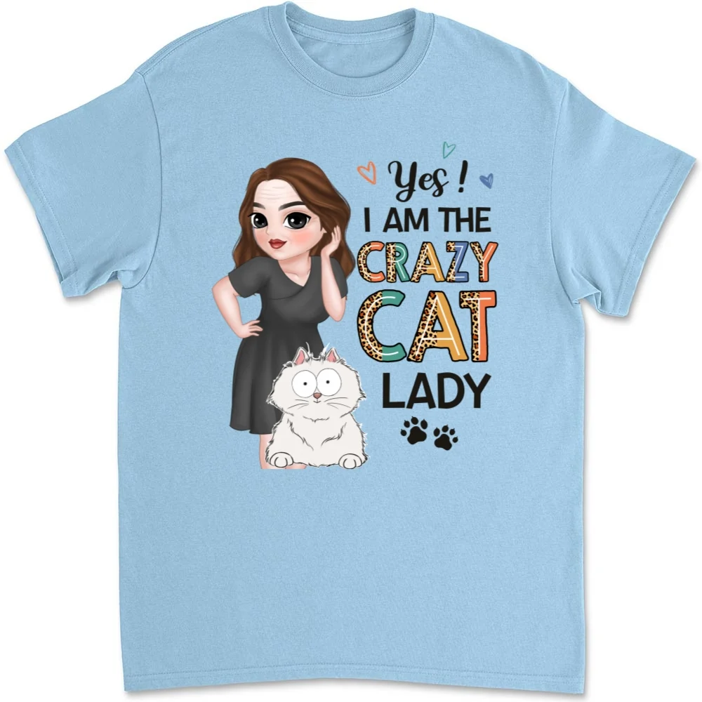 Crazy Cat Lady - Personalized Custom Unisex T-shirt - Image 6