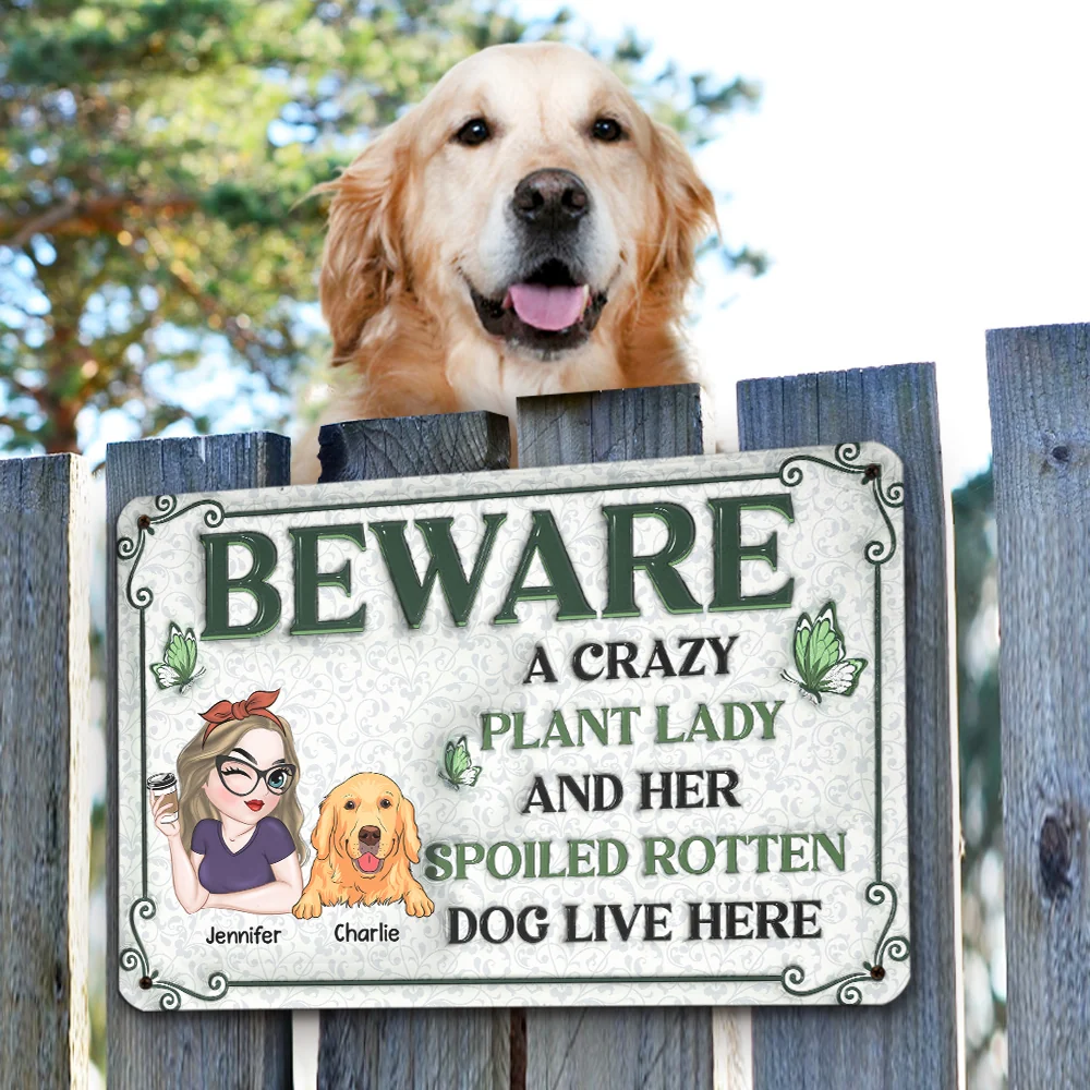 Crazy Plant Lady - Personalized Custom 3D Inflated Effect Metal Sign - Image 2