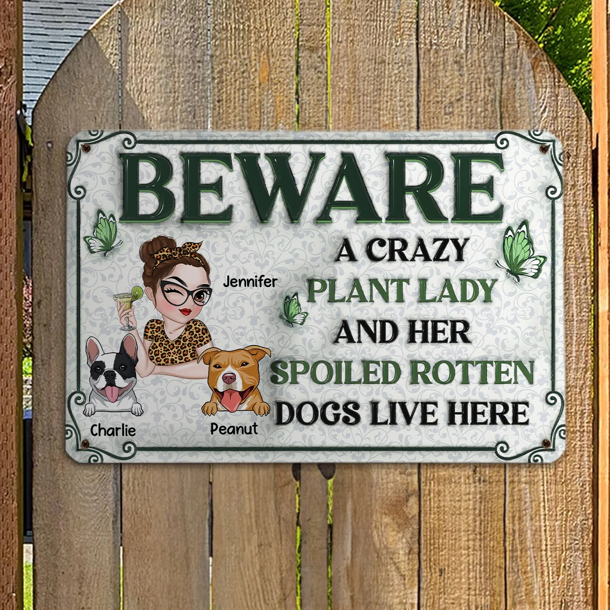 Crazy Plant Lady - Personalized Custom 3D Inflated Effect Metal Sign - Image 3