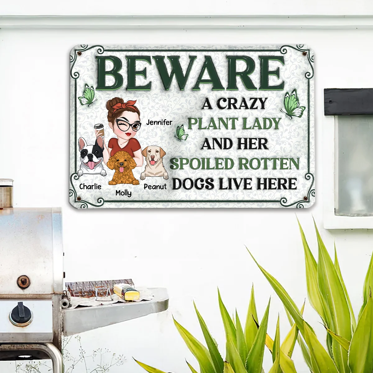 Crazy Plant Lady - Personalized Custom 3D Inflated Effect Metal Sign - Image 4