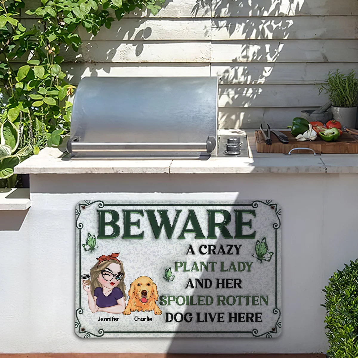Crazy Plant Lady - Personalized Custom 3D Inflated Effect Metal Sign - Image 5