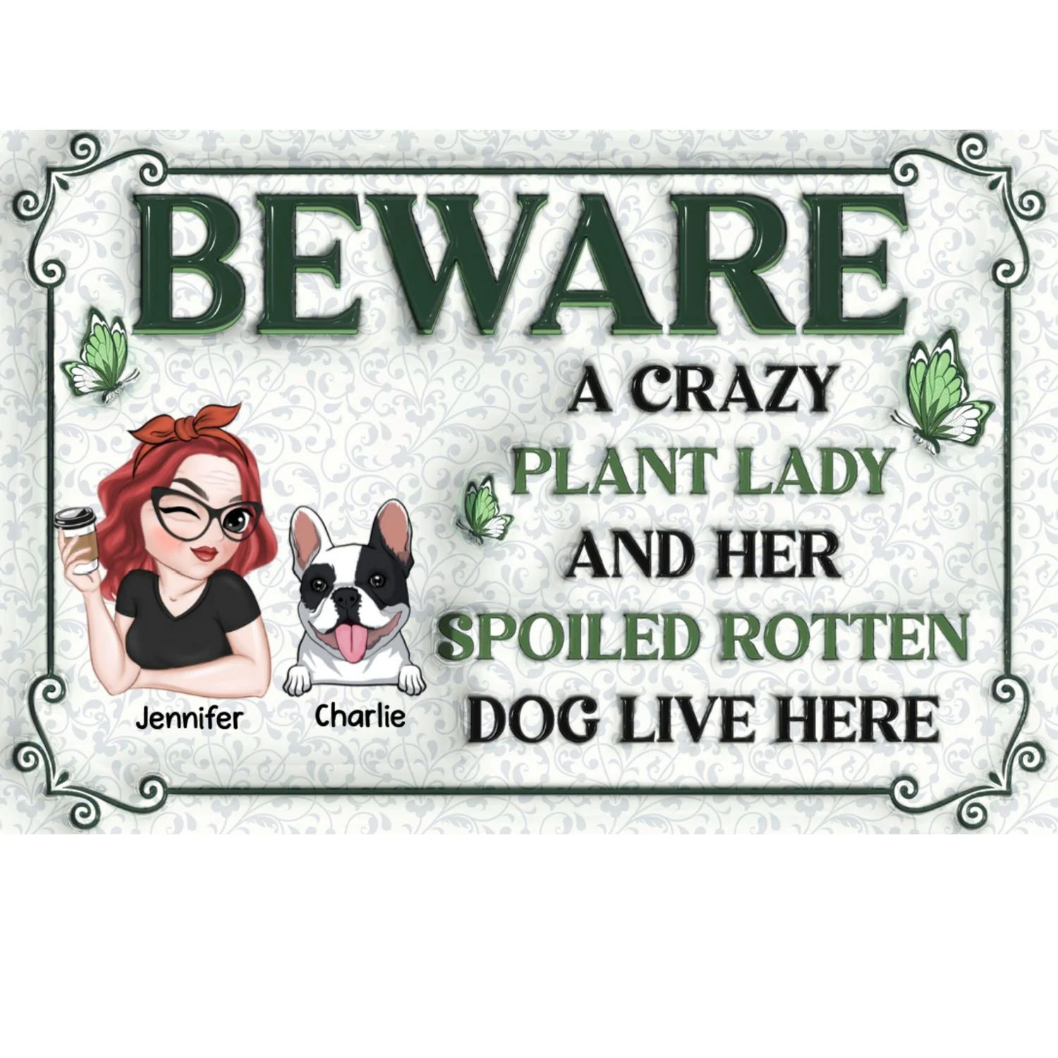 Crazy Plant Lady - Personalized Custom 3D Inflated Effect Metal Sign - Image 6