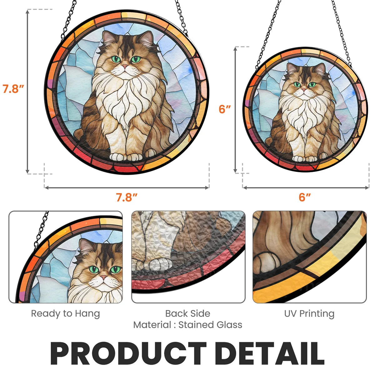 Custom Photo A Cat In Heaven - Personalized Custom Window Hanging Suncatcher - Image 2