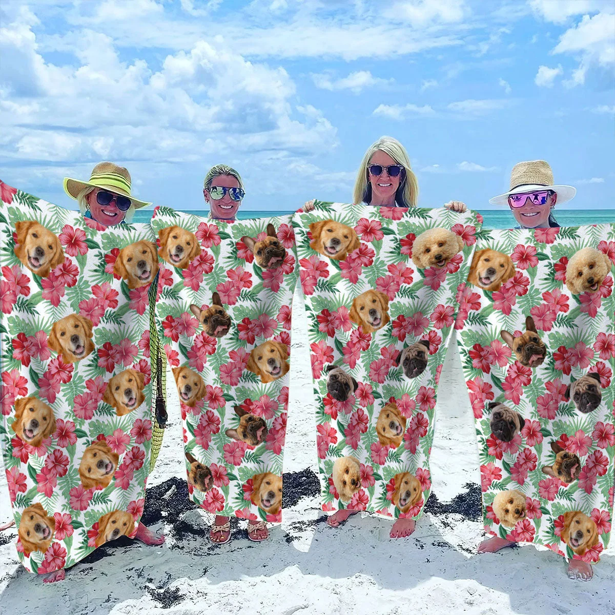 Custom Photo Dog Pattern - Personalized Custom Beach Towel - Image 3