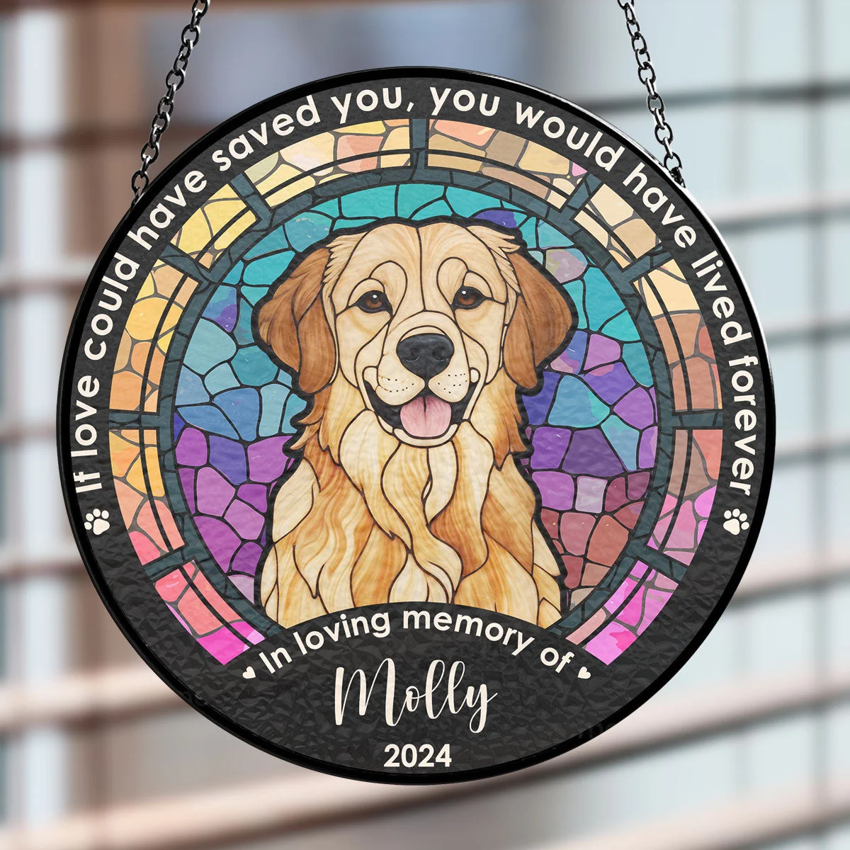 Custom Photo Life Is Better With Dog - Personalized Custom Window Hanging Suncatcher - Image 2