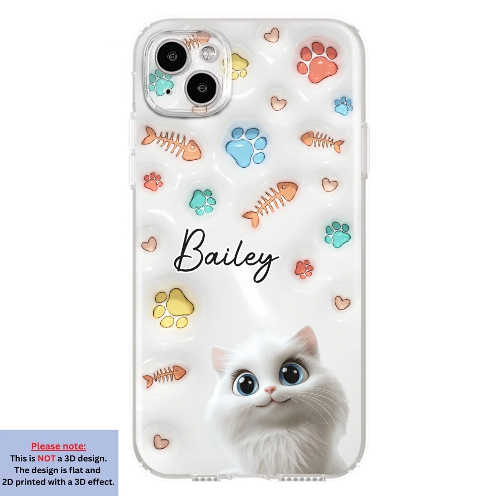 Cute Cat Baby - Personalized Custom 3D Inflated Effect Phone Case - Image 12
