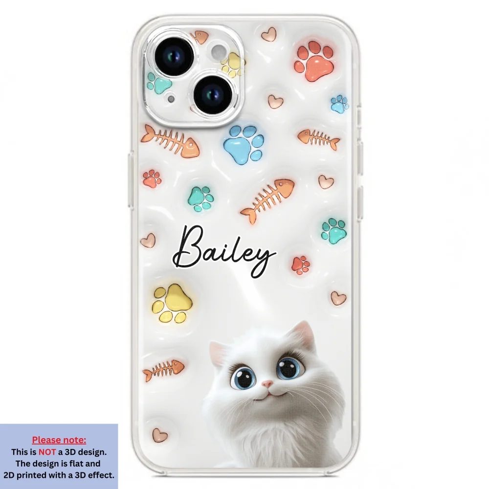Cute Cat Baby - Personalized Custom 3D Inflated Effect Phone Case - Image 16