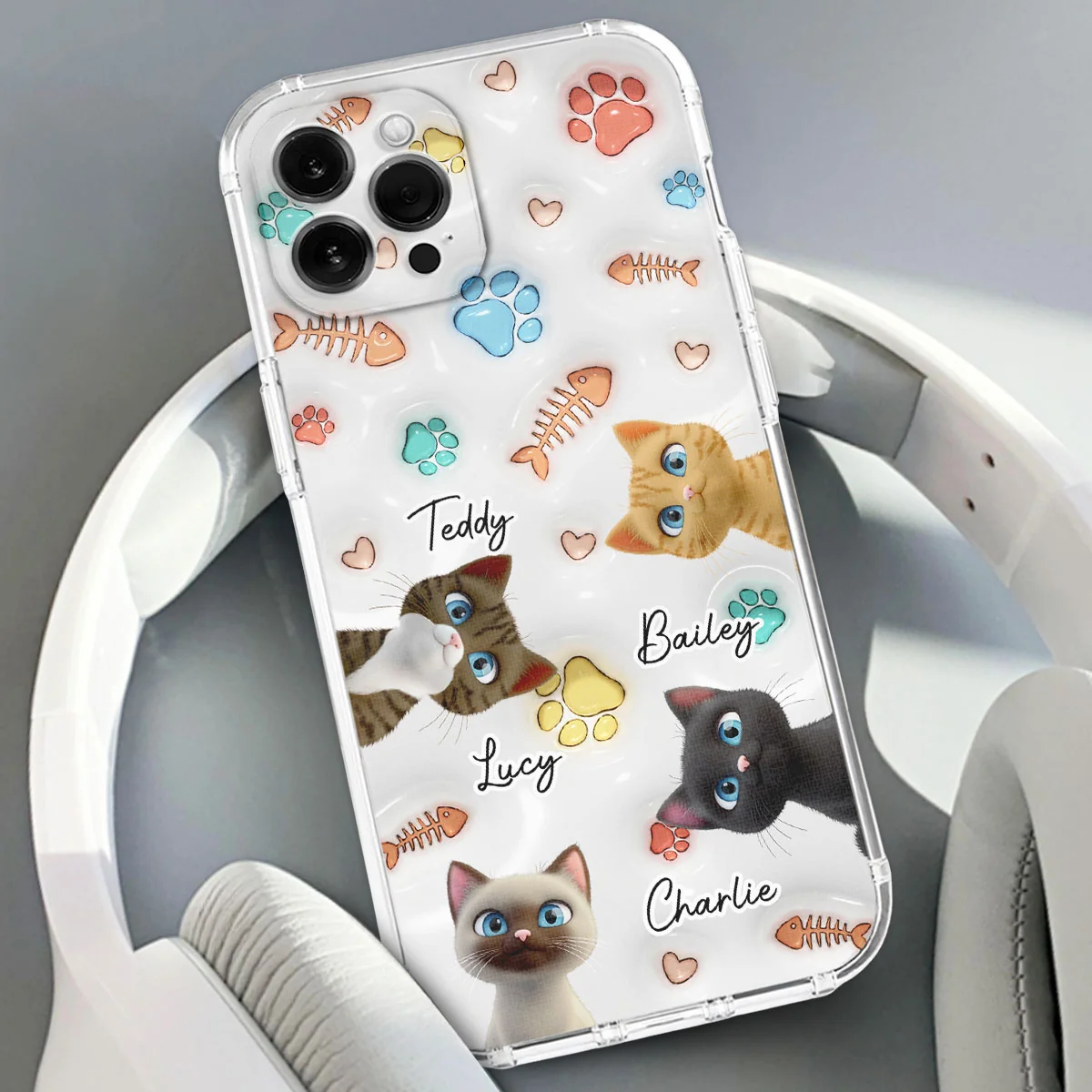 Cute Cat Baby - Personalized Custom 3D Inflated Effect Phone Case - Image 2
