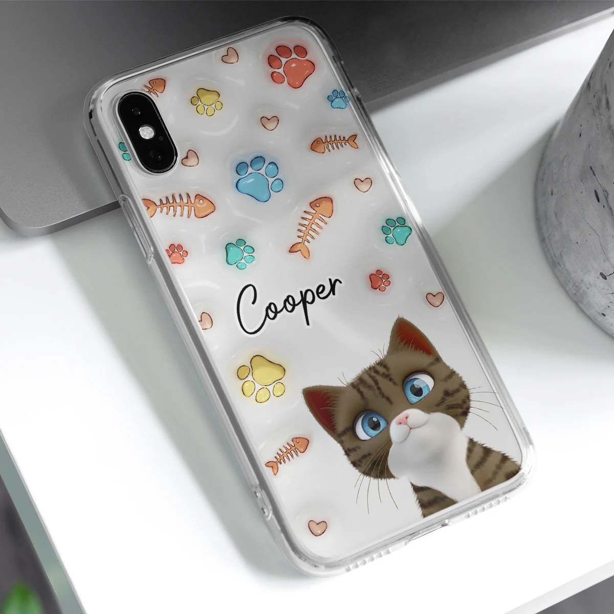 Cute Cat Baby - Personalized Custom 3D Inflated Effect Phone Case - Image 3