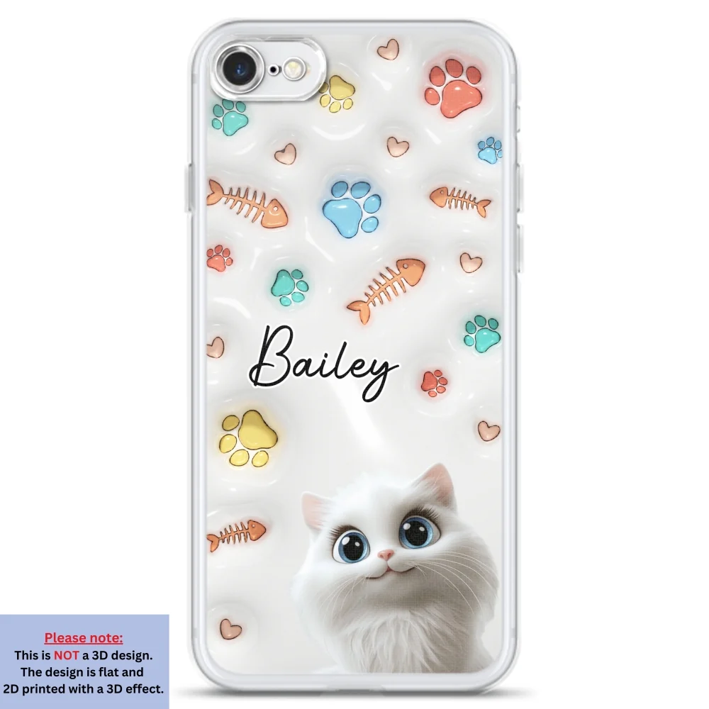 Cute Cat Baby - Personalized Custom 3D Inflated Effect Phone Case - Image 4