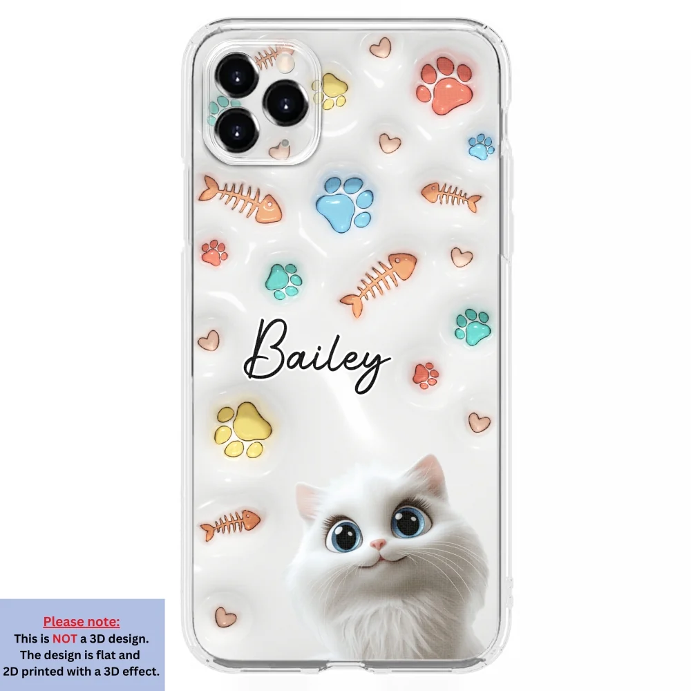 Cute Cat Baby - Personalized Custom 3D Inflated Effect Phone Case - Image 7