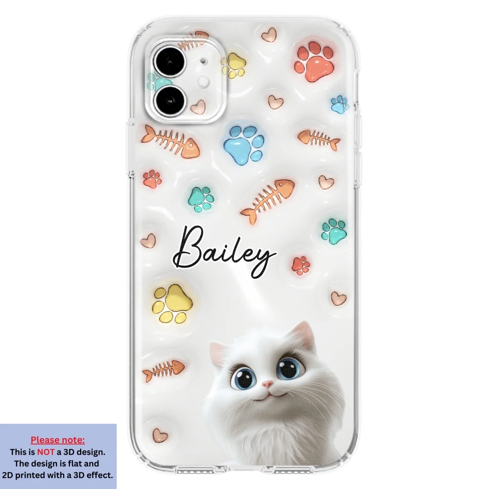 Cute Cat Baby - Personalized Custom 3D Inflated Effect Phone Case - Image 9