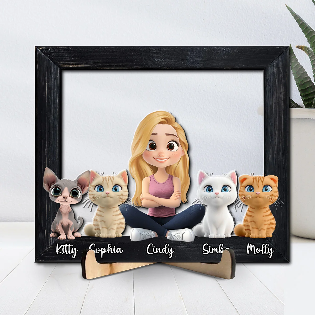 Cute Cat Mum - Personalized Custom Wooden Plaque - Image 5
