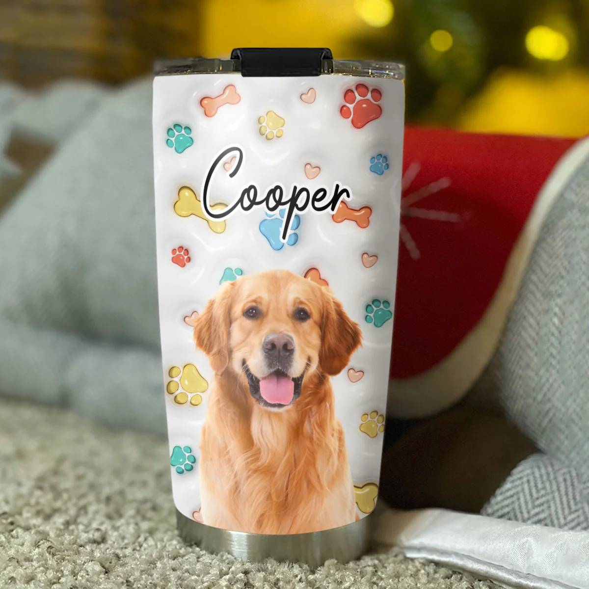 Cute Dog Baby Photo - Personalized Custom 3D Inflated Effect Tumbler - Image 2