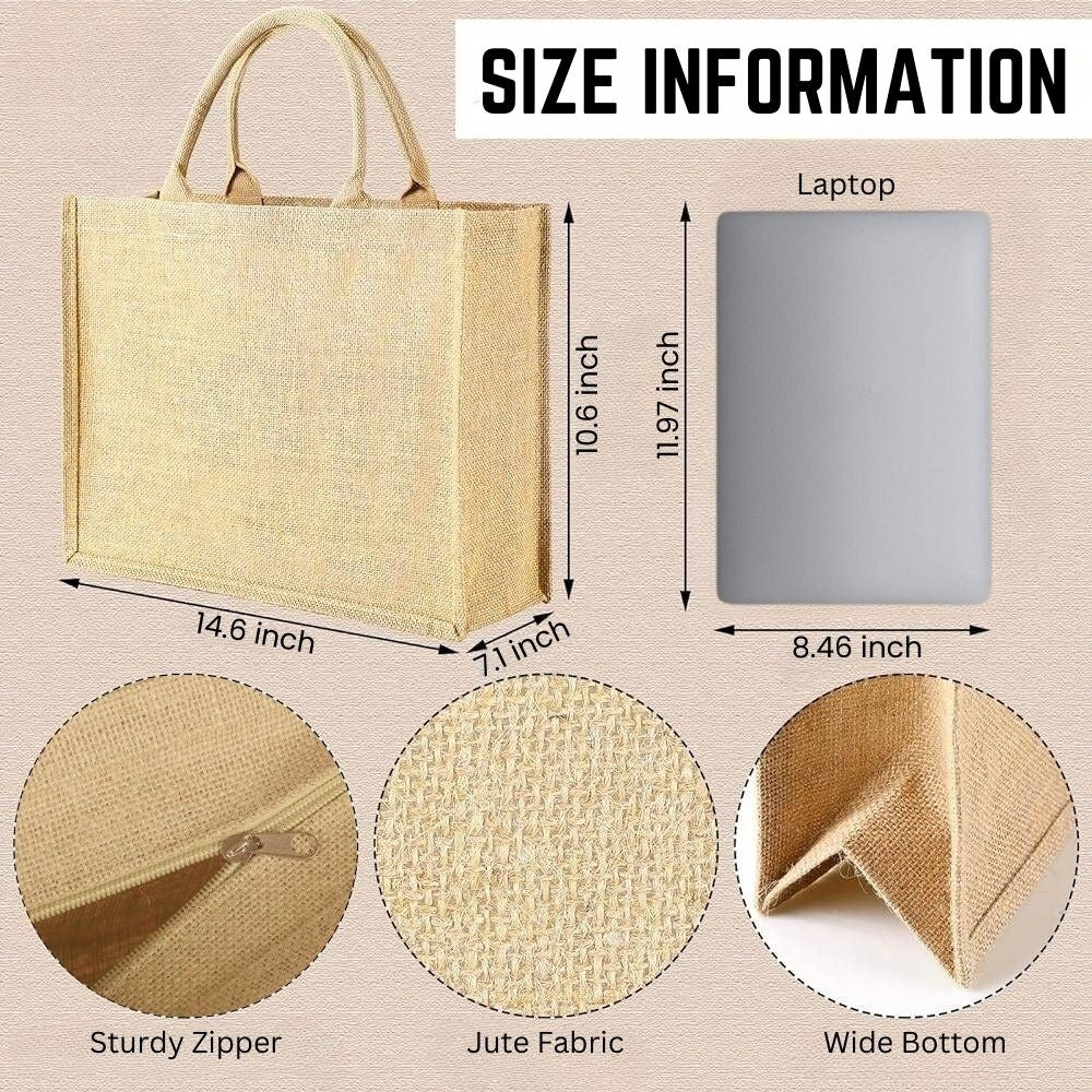 Cutie Summer Dog - Personalized Custom Jute Tote Bag - Image 8