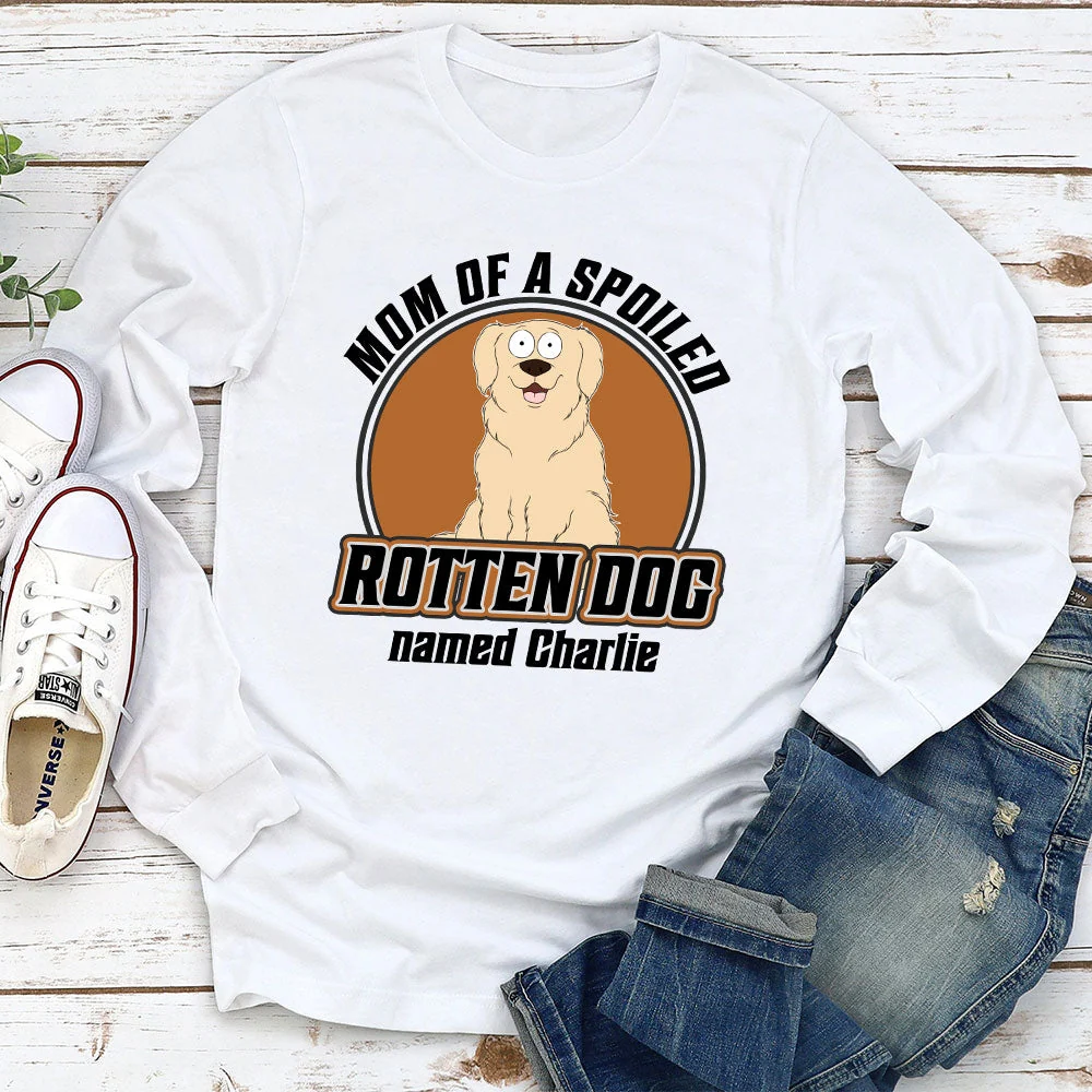 Dad Mom Spoiled Dogs - Personalized Custom Long Sleeve T-shirt - Image 2