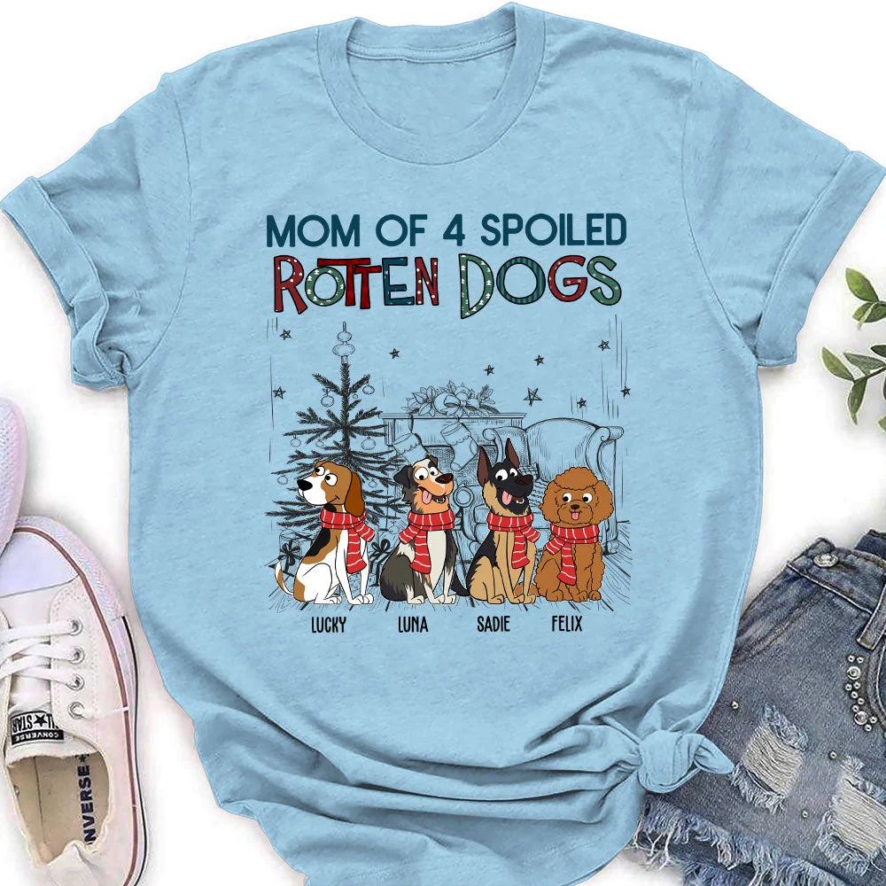 Dad Of A Spoiled Rotten Dog 3 - Personalized Custom Women's T-shirt - Image 3