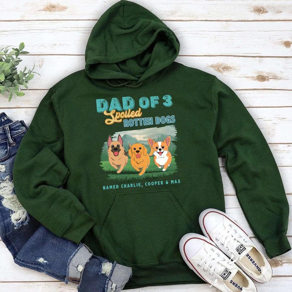 Dad Of Spoiled Rotten Dogs - Personalized Custom Hoodie - Image 2