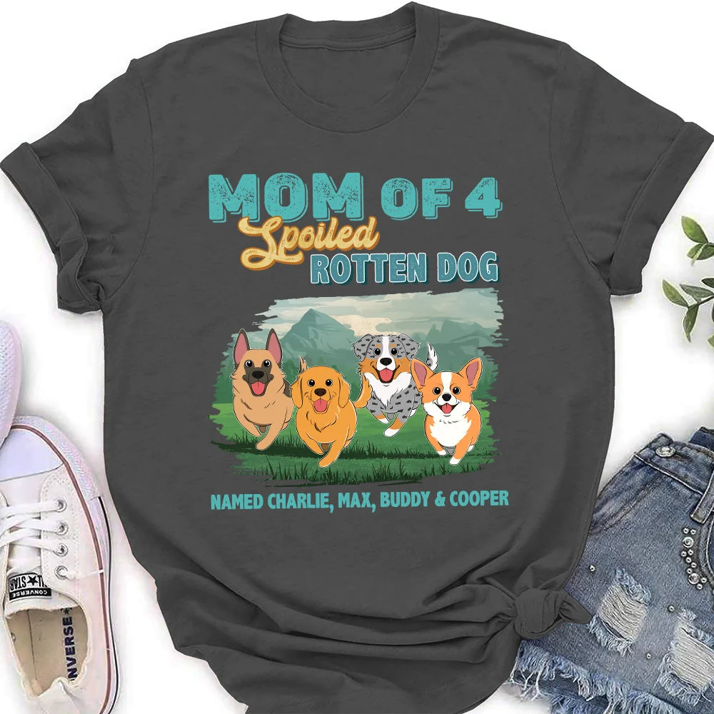 Dad Of Spoiled Rotten Dogs - Personalized Custom Women's T-shirt - Image 3