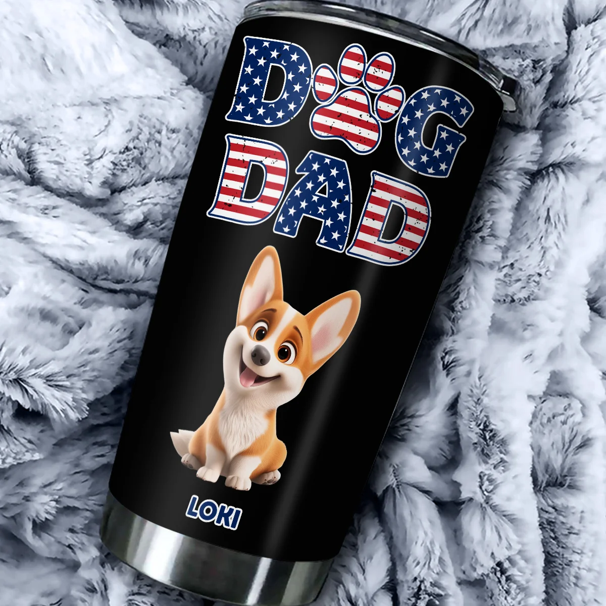 Dad With American Style - Personalized Custom Tumbler - Image 5