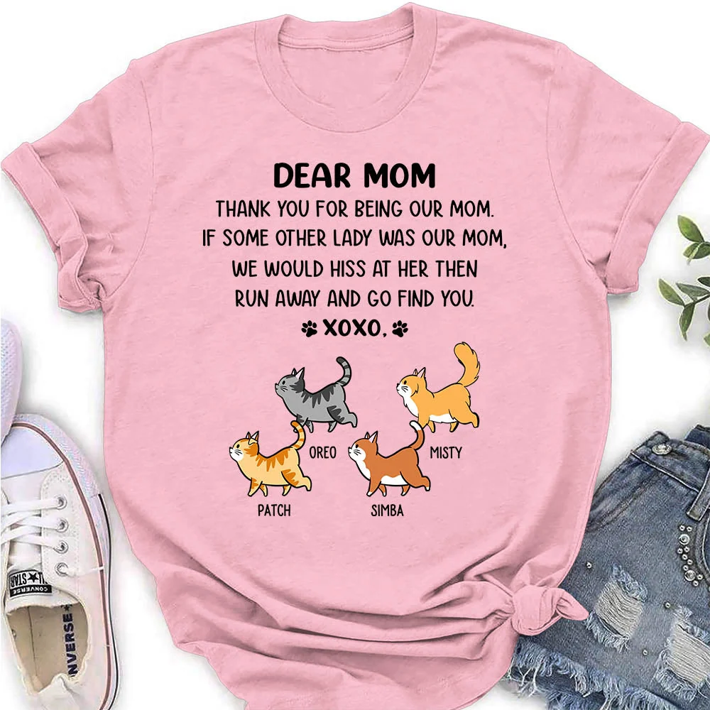 Dear Cat Mom - Personalized Custom Women's T-shirt - Image 4