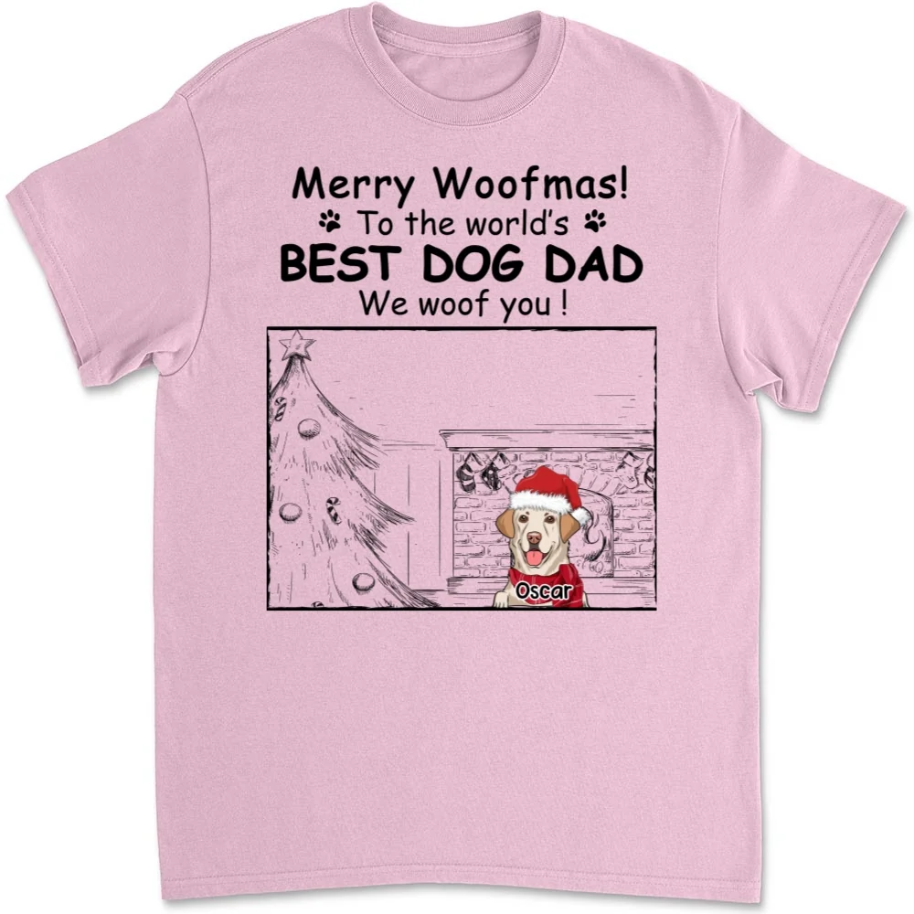 Dear Dad Mom I Woof You - Personalized Custom Unisex T-Shirt - Image 7