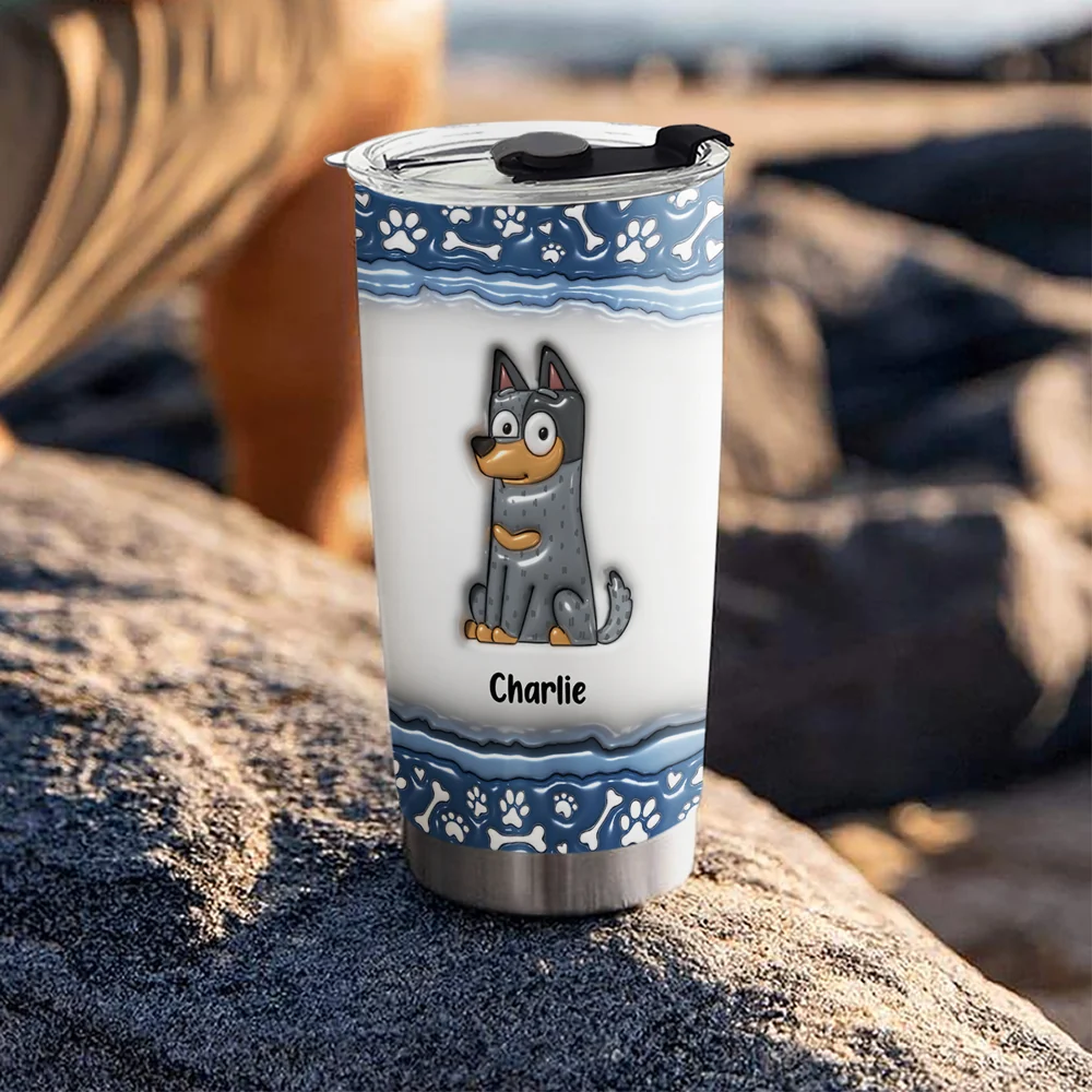 Dear Mom Thank You For Being The Best Dog Mom - Personalized Custom 3D Inflated Effect Tumbler - Image 3