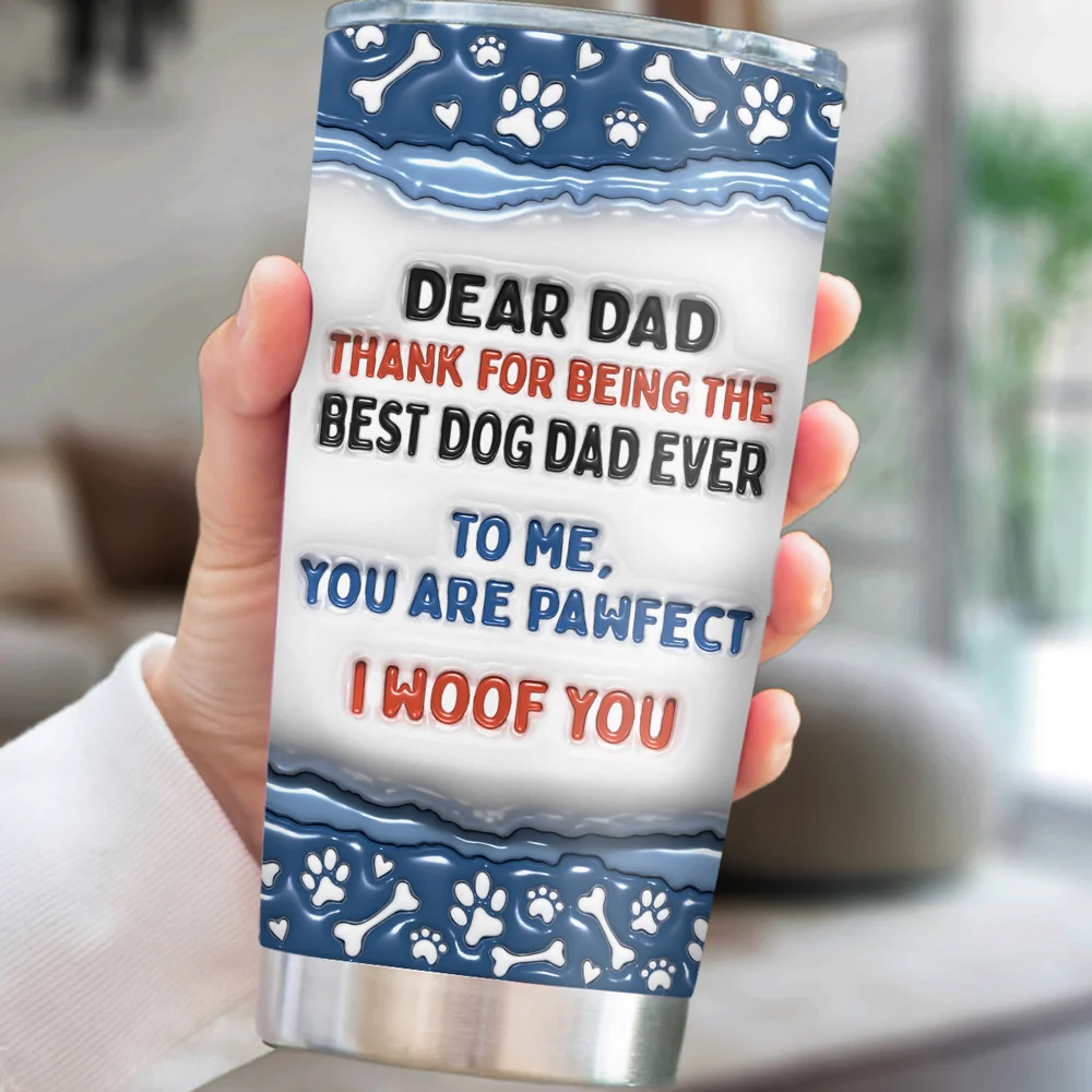 Dear Mom Thank You For Being The Best Dog Mom - Personalized Custom 3D Inflated Effect Tumbler - Image 6