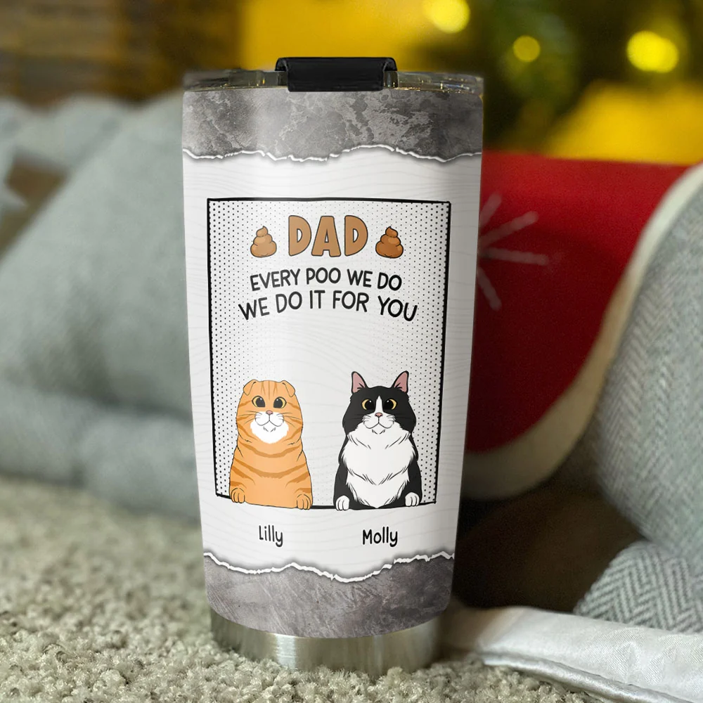 Dear Mom Thanks For Picking Up Our Poop - Personalized Custom Tumbler - Image 3