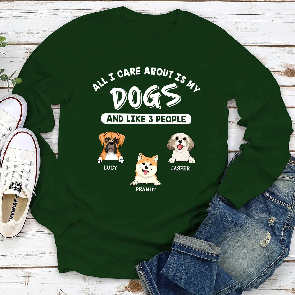 Dog And 3 People - Personalized Custom Long Sleeve T-shirt - Image 3