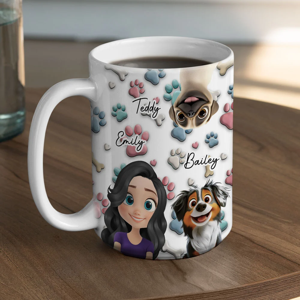 Dog And Human Cartoon - Personalized Custom Coffee Mug - Image 9
