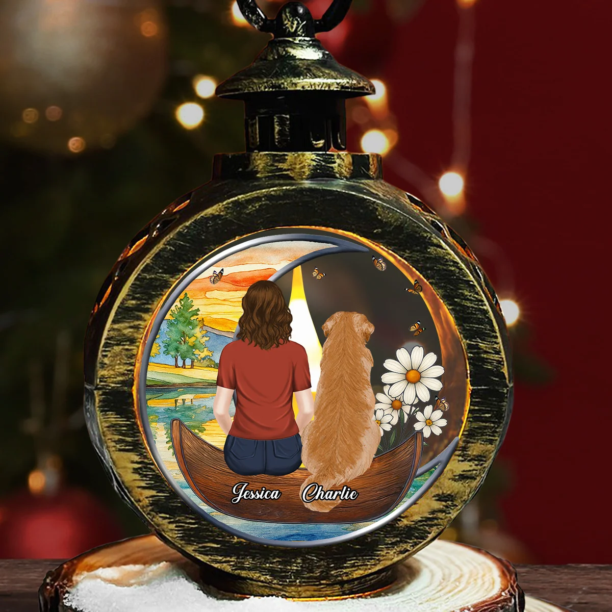 Dog And Human Memories - Personalized Custom Christmas Lantern
