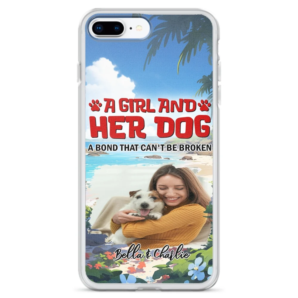 Dog And Mom Summer Photo - Personalized Custom Phone Case - Image 3