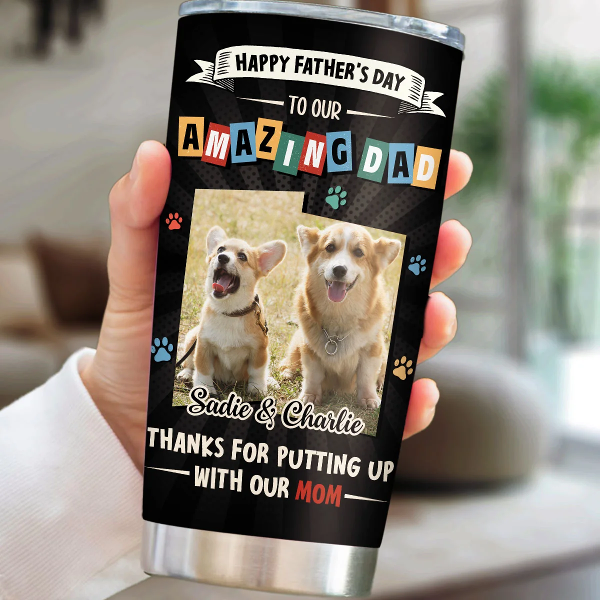 Dog Approved Dad Photo - Personalized Custom Tumbler