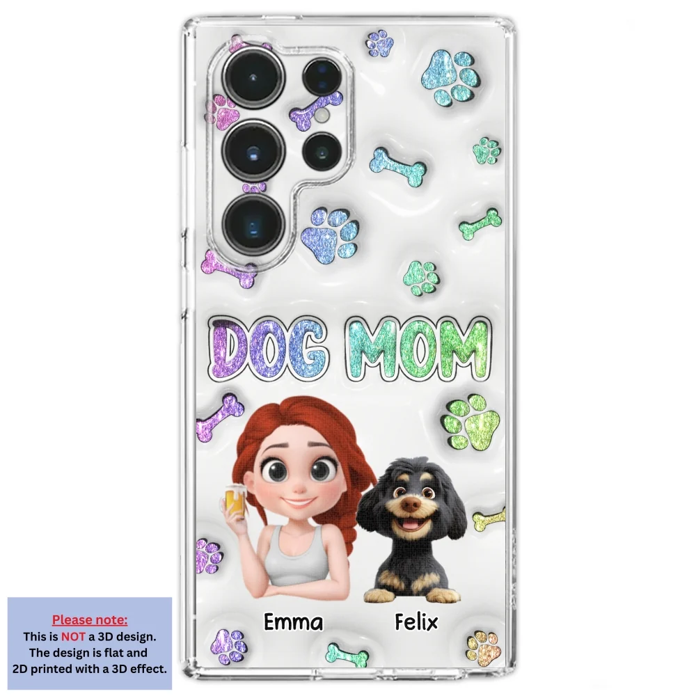 Dog Baby And Dog Mom - Personalized Custom 3D Inflated Effect Phone Case - Image 28