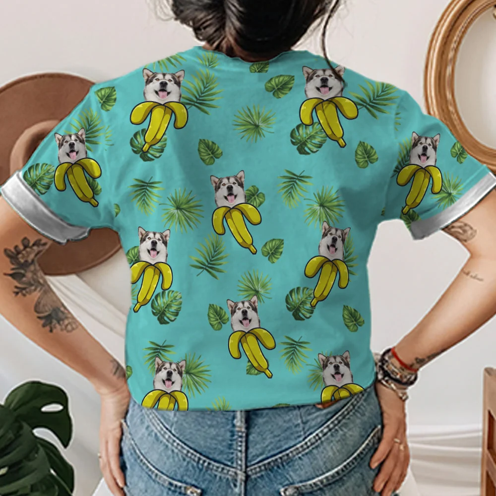 Dog Banana - Personalized Custom Photo All-over-print T-shirt - Image 3