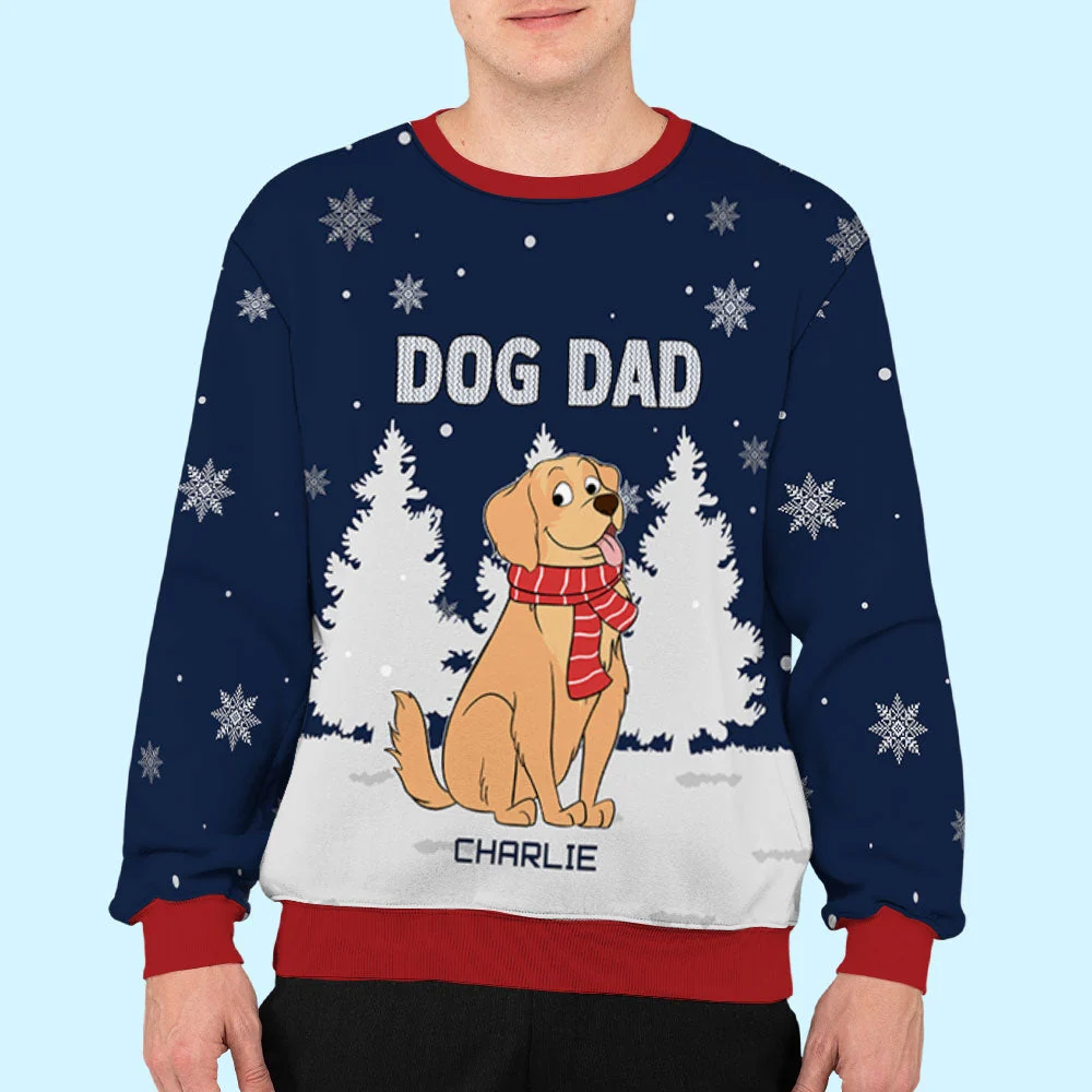 Dog Cat In Winter - Personalized Custom All-Over-Print Sweatshirt - Image 5