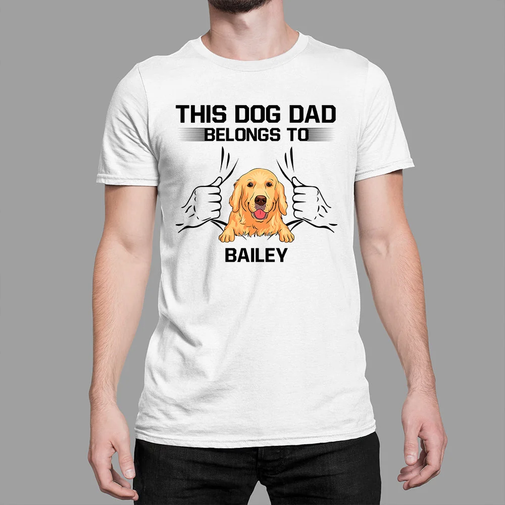 Dog Dad Belong - Personalized Custom Unisex T-shirt - Image 5