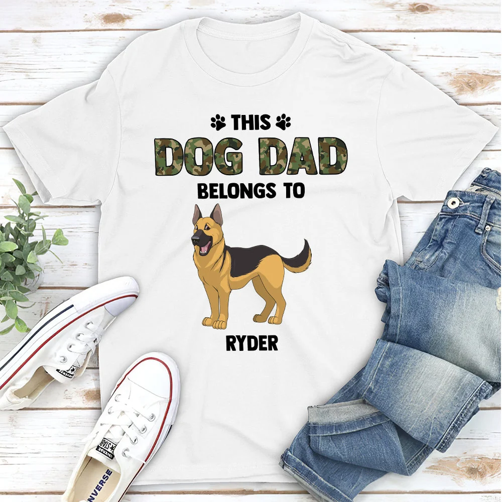 Dog Dad Belongs To Dog - Personalized Custom Unisex T-shirt - Image 2