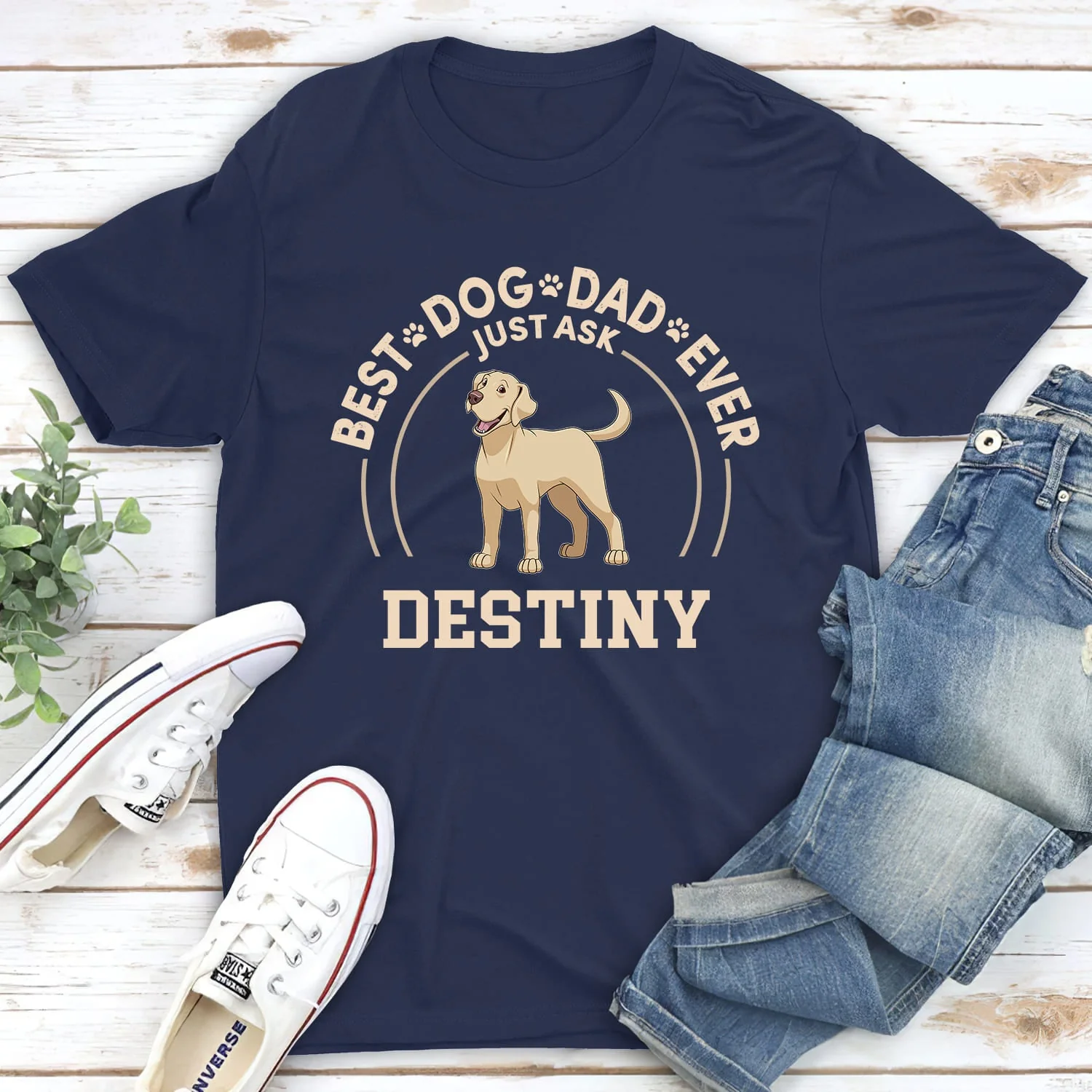 Dog Dad Circle - Personalized Custom Premium T-shirt - Image 5