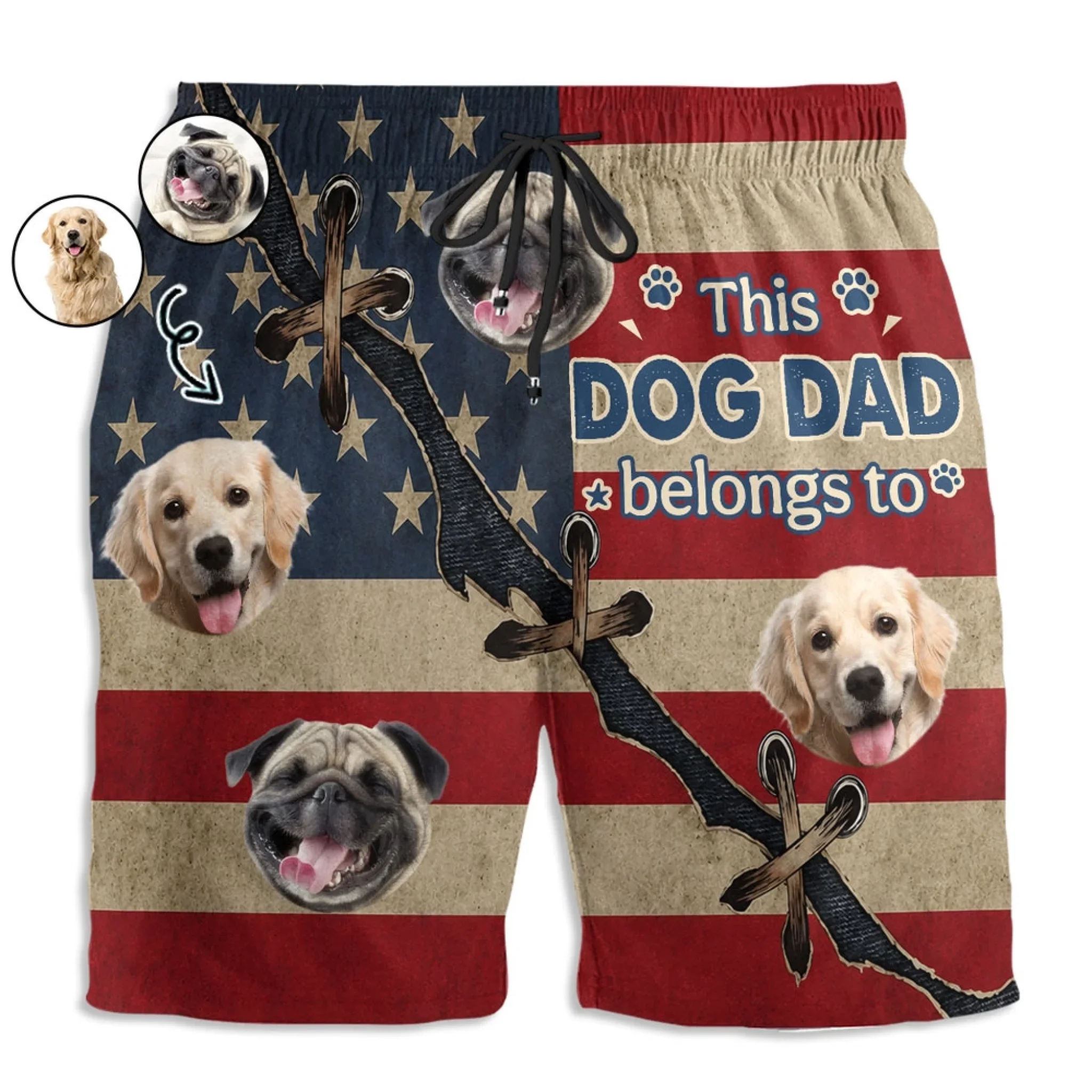 Dog Dad Exclusive - Personalized Custom Beach Shorts - Image 2