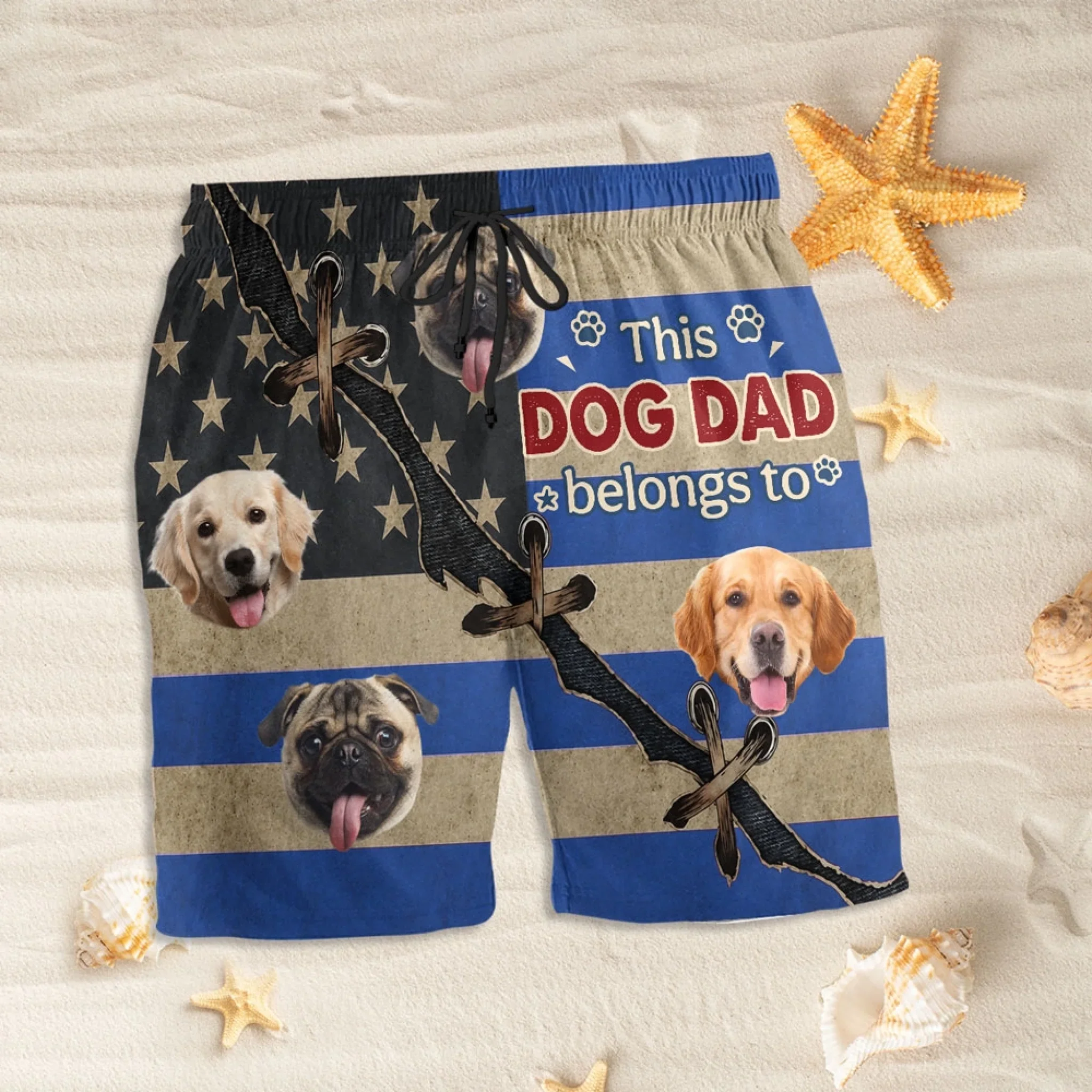 Dog Dad Exclusive - Personalized Custom Beach Shorts - Image 4