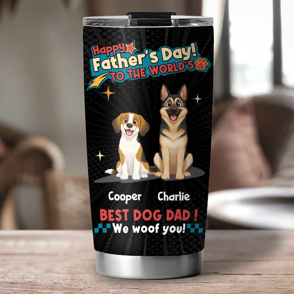 Dog Dad Forever - Personalized Custom Tumbler - Image 4