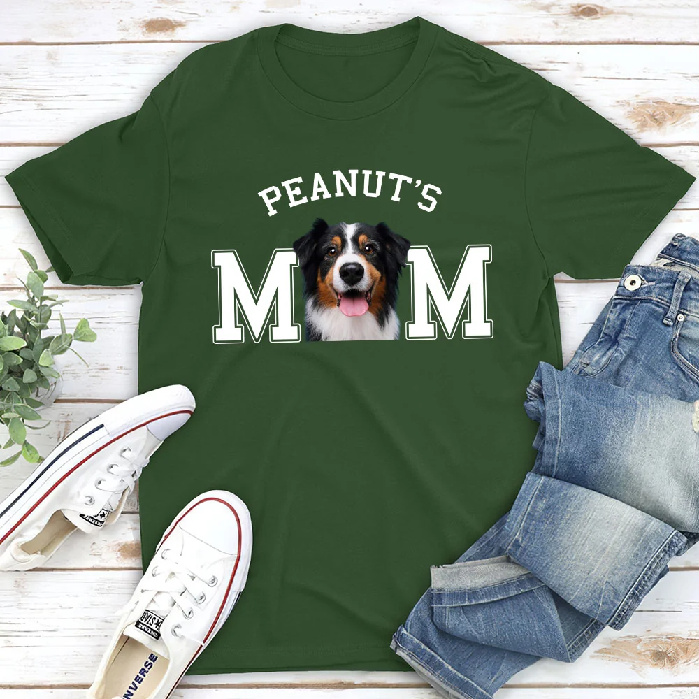 Dog Dad Mom Cartoon Basic Photo- Personalized Custom Unisex T-shirt - Image 4