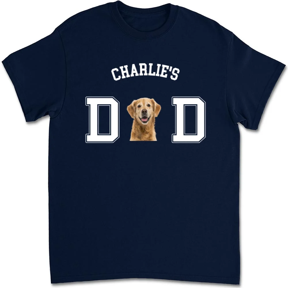 Dog Dad Mom Cartoon Basic Photo- Personalized Custom Unisex T-shirt - Image 8