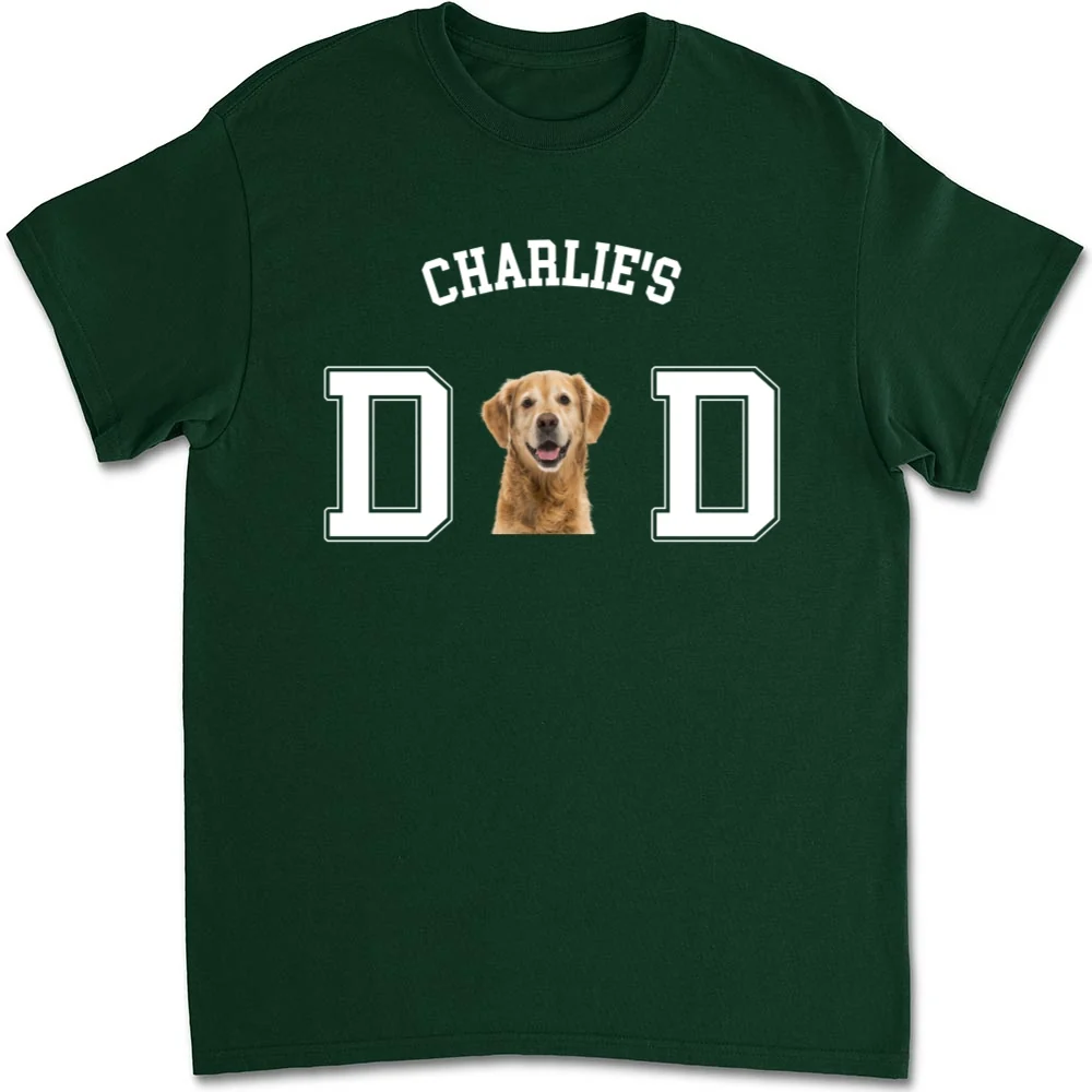 Dog Dad Mom Cartoon Basic Photo- Personalized Custom Unisex T-shirt - Image 9