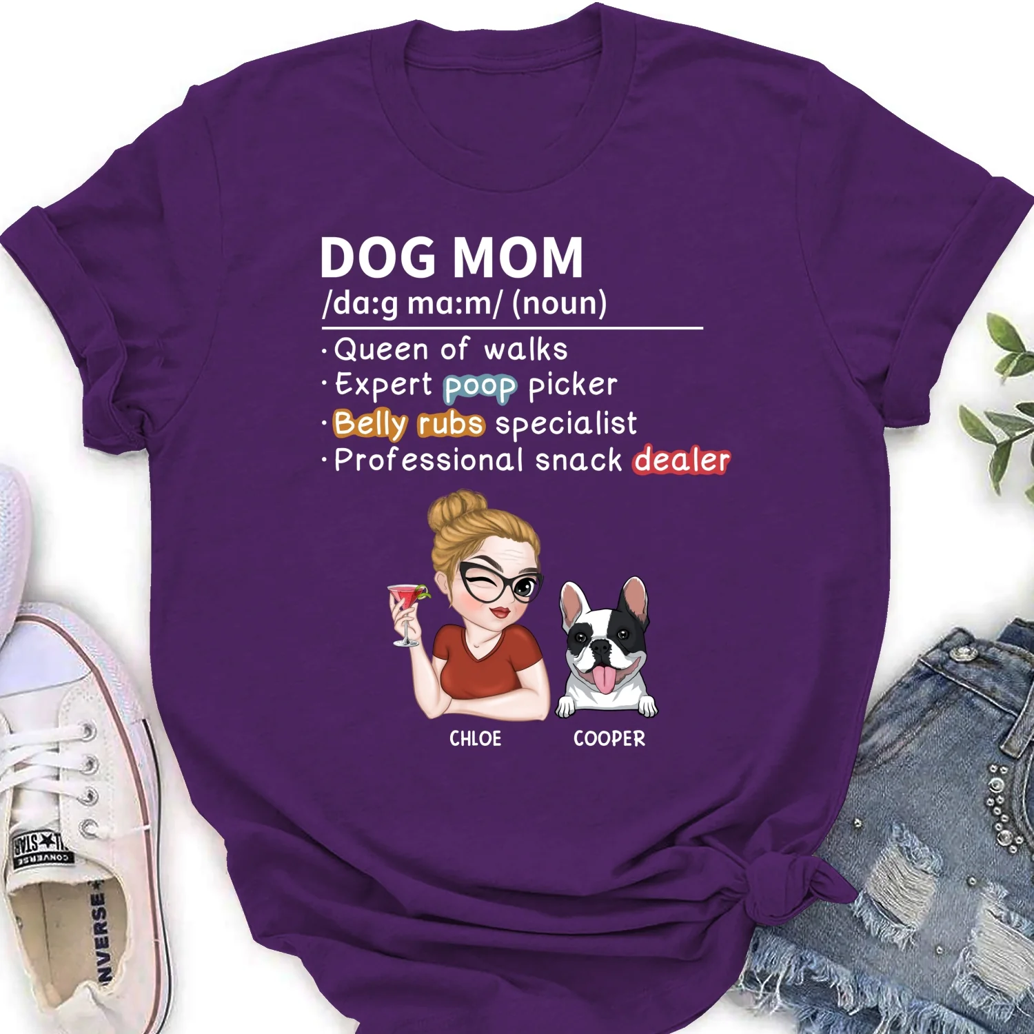 Dog Dad Mom Definition - Personalized Custom Women's T-Shirt - Image 10
