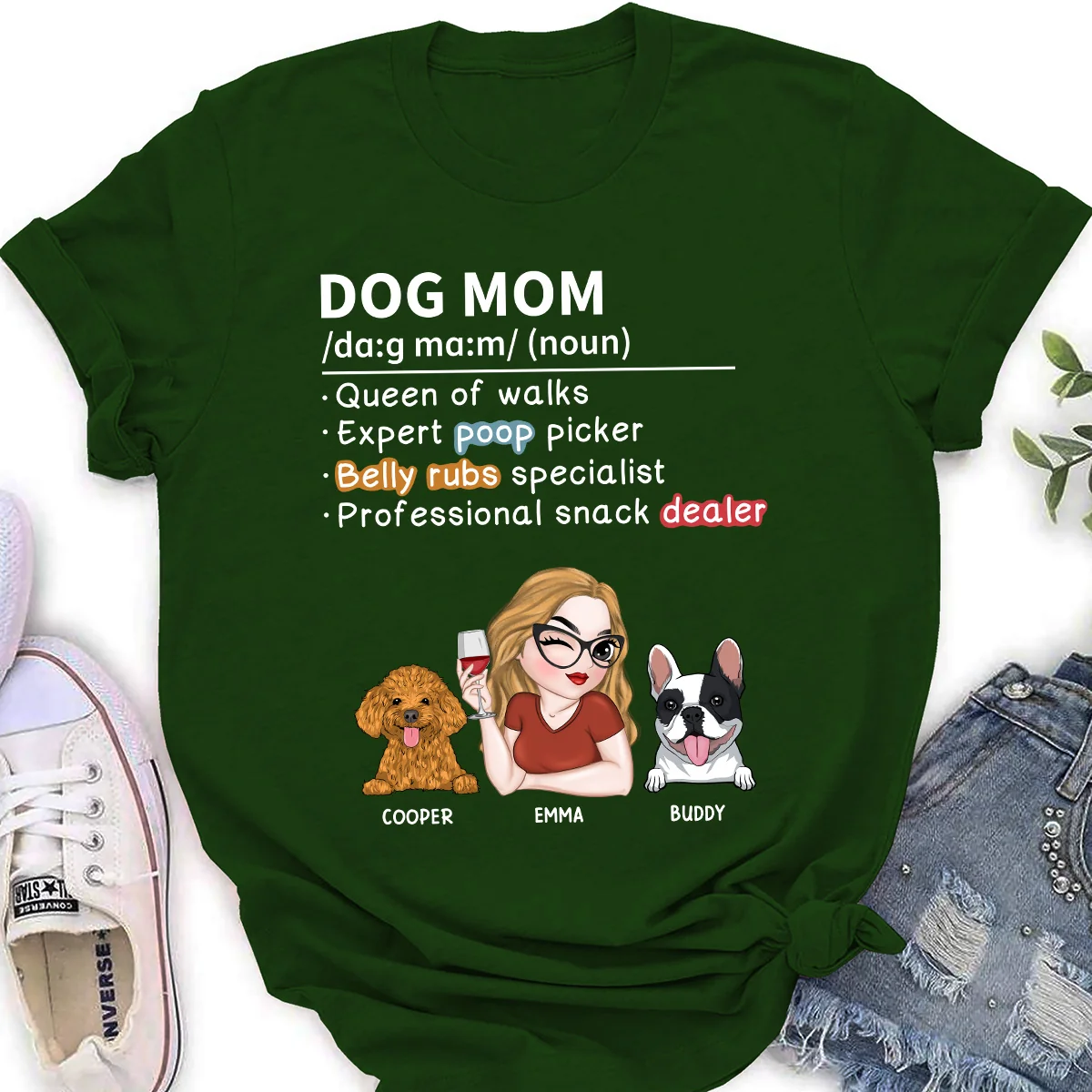 Dog Dad Mom Definition - Personalized Custom Women's T-Shirt - Image 4