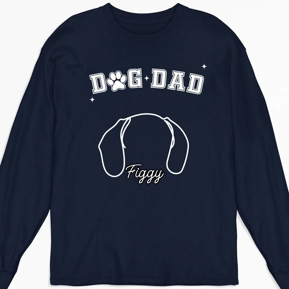 Dog Dad Mom Line - Personalized Custom Long Sleeve T-shirt - Image 6
